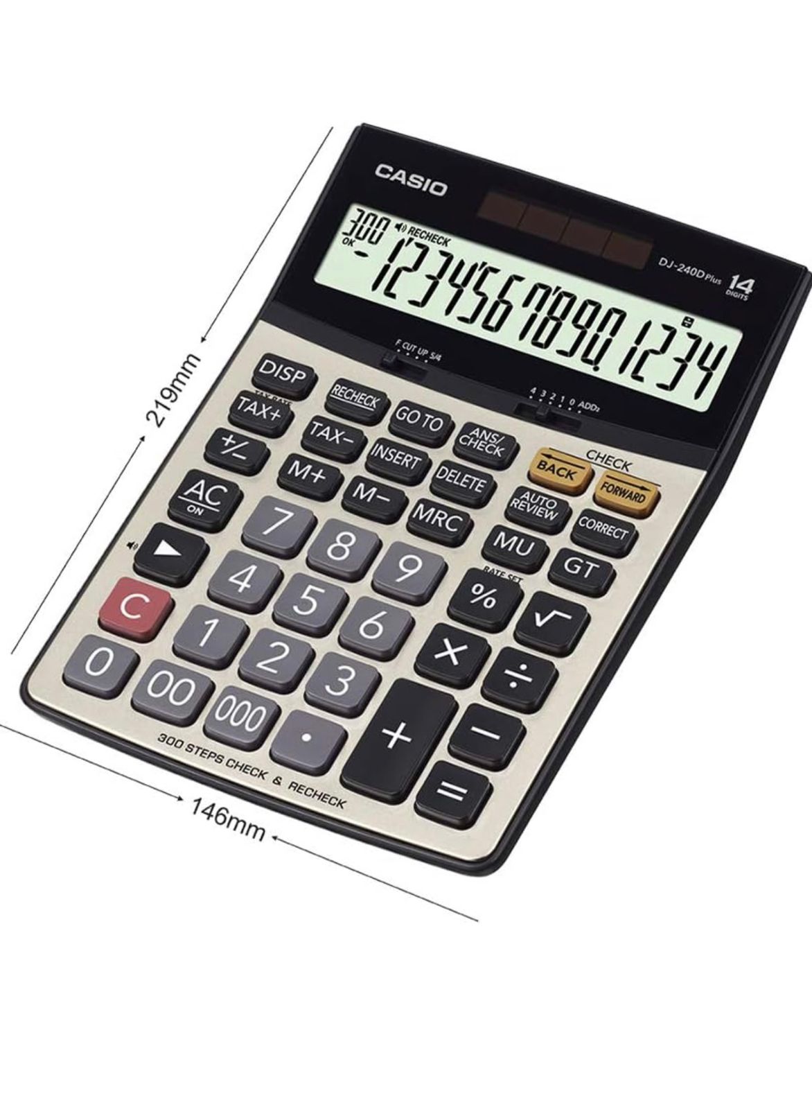 Casio 14-digit desktop calculator DJ 240 D Plus