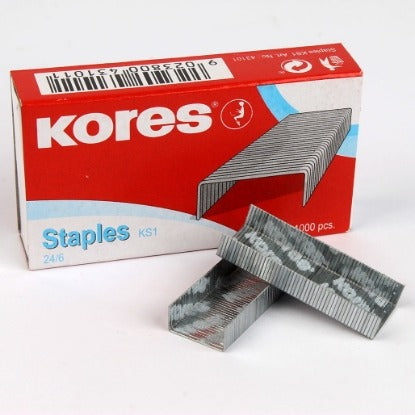 A box of staplers, size 24/6. The number of the box is 1000 staples