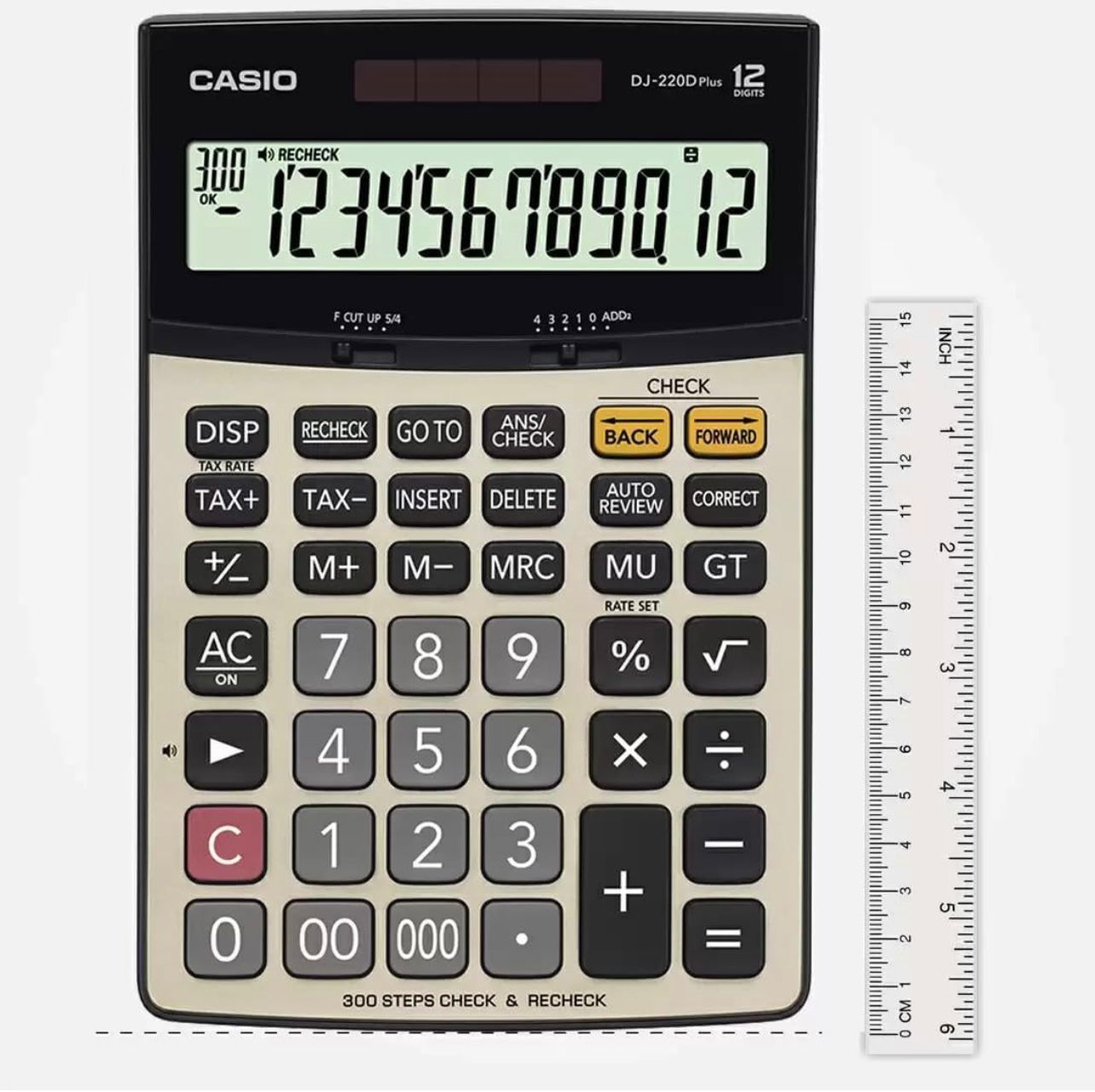 Casio 12-digit desktop calculator DJ 120 D Plus