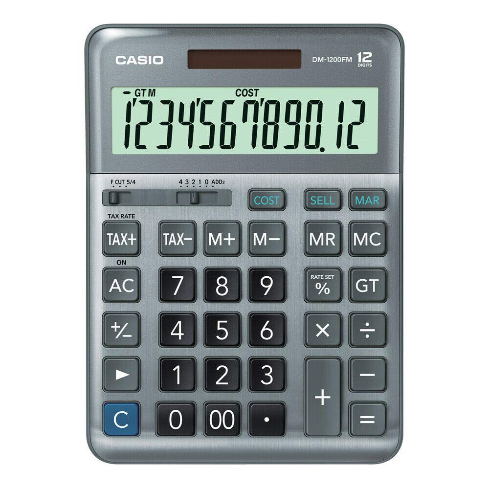 Casio 12-digit desktop calculator DM 1200 FM